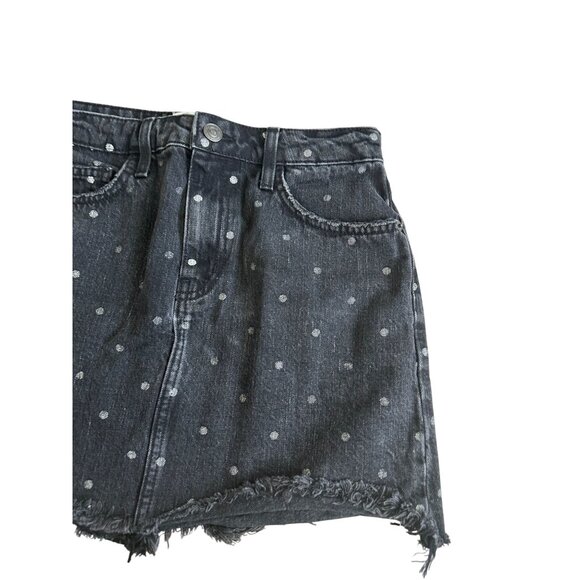 CURRENT ELLIOTT Black Polka Dof Denim Skirt Size 27 - Picture 4 of 5